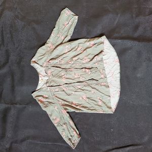 Women's Large Como Blu top (green, floral) New with Tags!